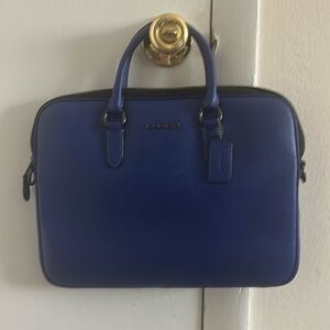 Compact Liam Coach briefcase.

Cobalt blue small briefcase.  coach